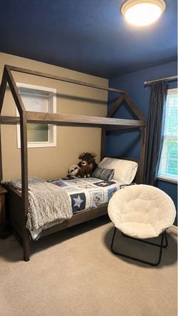 House bed built solid pine 2x material.