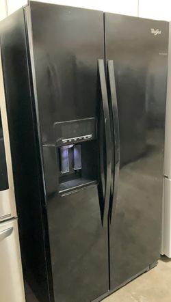 Whirlpool Side By Side Black Refrigerator Fridge
