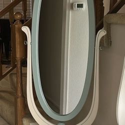 Updated Antique Oak Standing Mirror