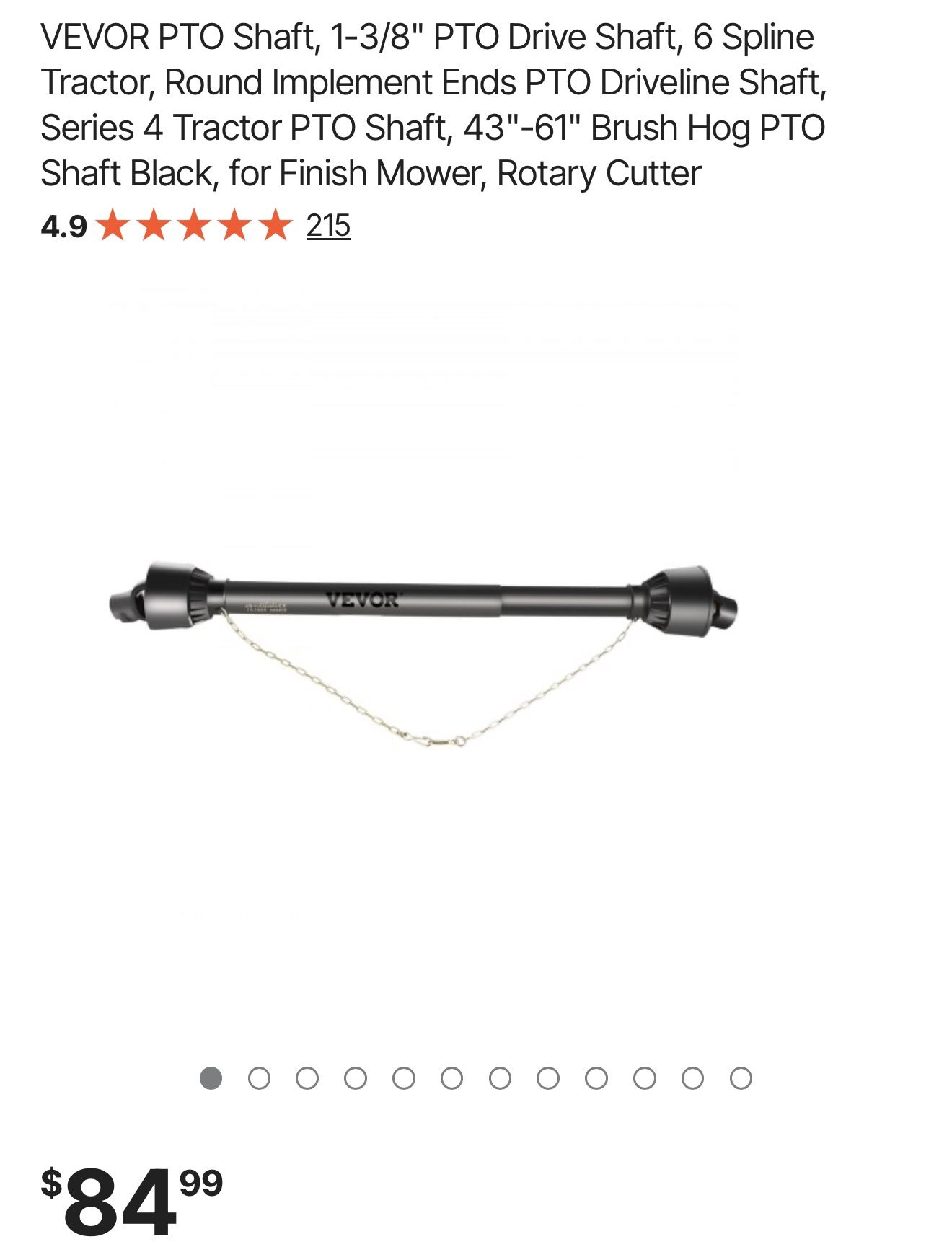 PTO Drive Shaft - Tractor