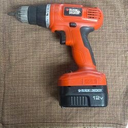 Black & Decker (GC01200) 10mm 12V Cordless Drill with Battery (no Charger Cord)
