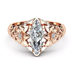 Rose gold plated ring with cubic