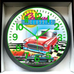 Wall Clock 1(contact info removed) Chevrolet Chevy Hot Rod Throw In The Dark Wall Clock New!