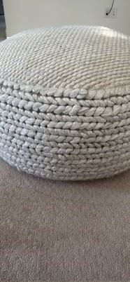 Barely used  Article Hira 30" Pouf - Natural Ivory