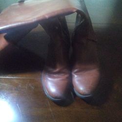 Brown Leather Knee-High Riding Boots – Women’s Size 8.5