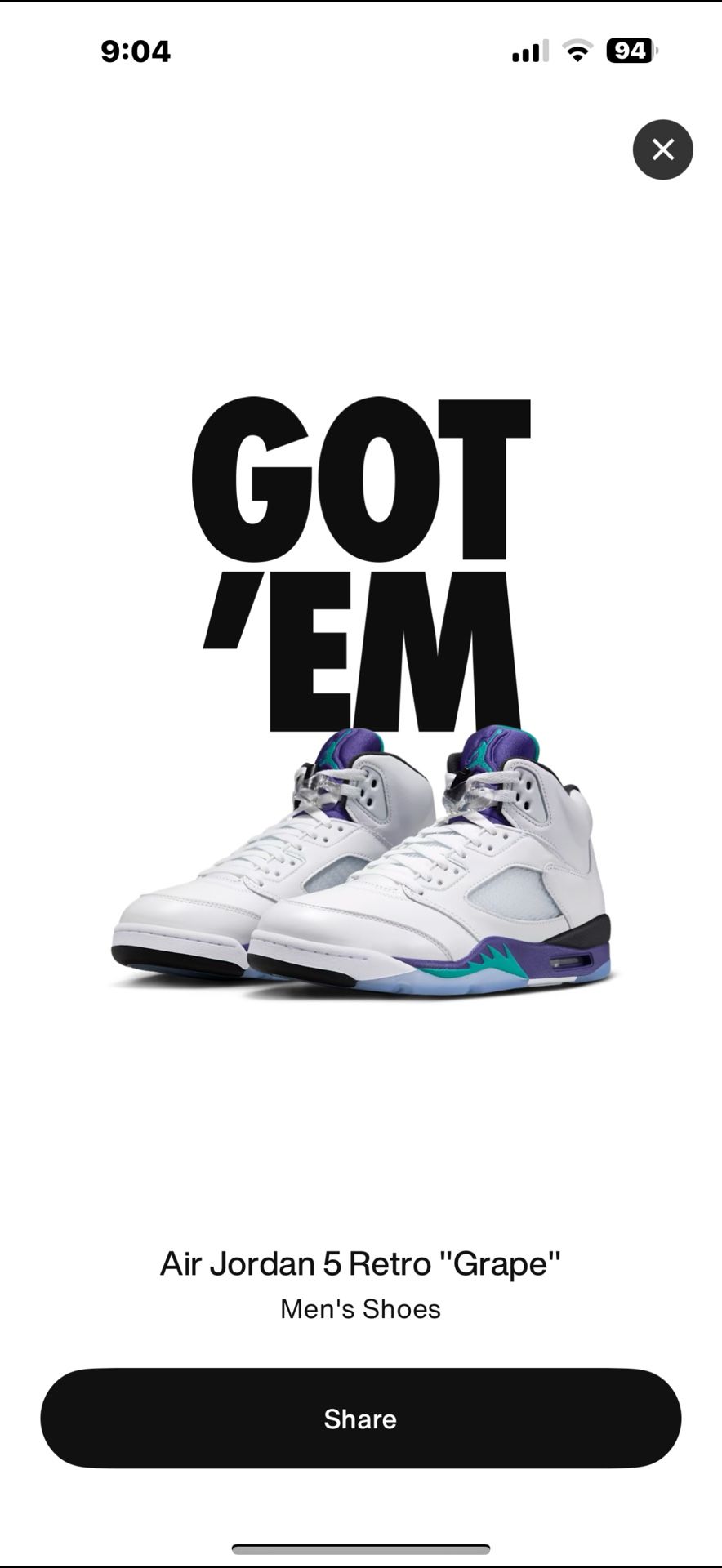Jordan 5 Grape