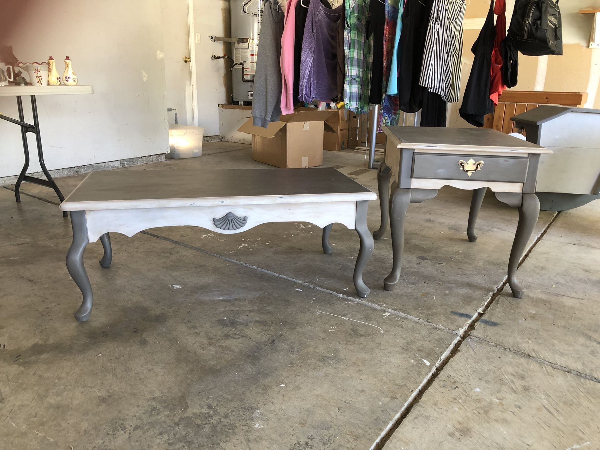 Hand painted coffee and end table