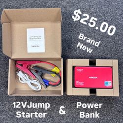 12 v Jump starter and power bank combo