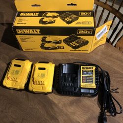 DeWALT 20v max Lithium ion Battery 2 Pack & charger 5.0 AH, battery starter kit(DCB205-2C)