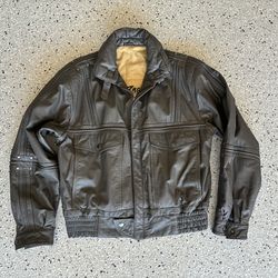 Vintage RAGE Leather Bomber Jacket. Elliot Kastle Aviation Flight Leather Bomber Jacket. Size 40.