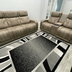 Recyclable 2 and 3 seater sofa, made of leather.