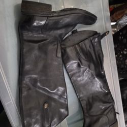 Sam Edelman Black Leather Knee High Boots Women Size 7.5