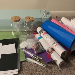 Cricut Explore Air 2 with Heat Press (not pictured) And Supplies 