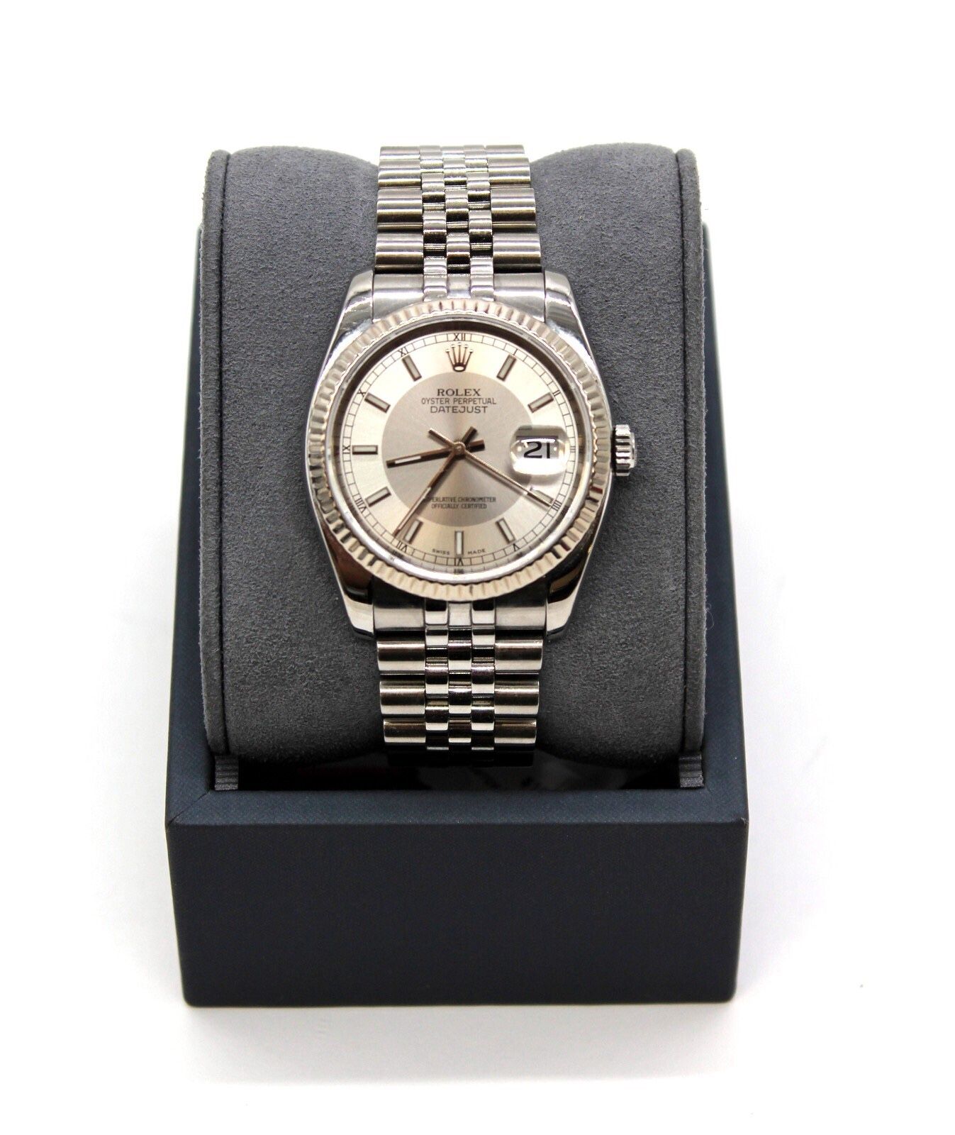 18k White Gold Rolex Datejust 116234 SS Wristwatch
