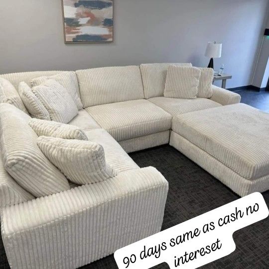 $50 Down Finance Ashley Oversized Cloud Comfy Plush Modular Sectional Sofa Couch Ottoman Options 