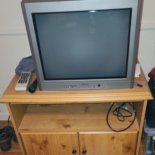 Older TV But Still Works And A TV Stand