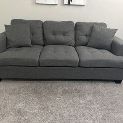 Very Good Condition Large 7 Ft Grey Comfy Couch