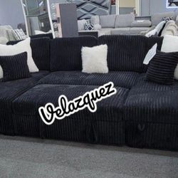 ✅️✅️3-Piece Black  color Convertible Sectional✅️✅️