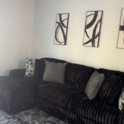 Black Fluffy Couch