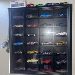 Display Cases Black For Shot Glasses Or Hot Wheels 1:64 Scale Diecast Toys 