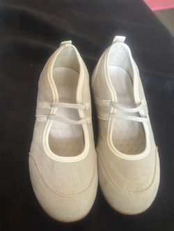 Beige Suede Flats