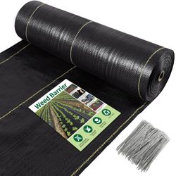 8ftx300ft Premium Weed Barrier Landscape Fabric Heavy Duty 3.5OZ, Woven Weed Control Fabric, Good Permeability for Weed Block Gardening Mat, Driveway 