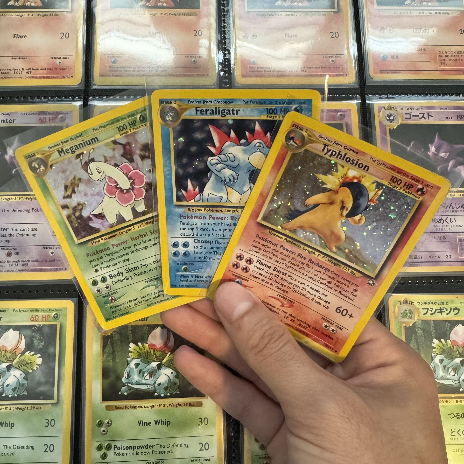 Vintage Pokémon Neo Genesis Holos! Typhlosion Meganium Feraligatr
