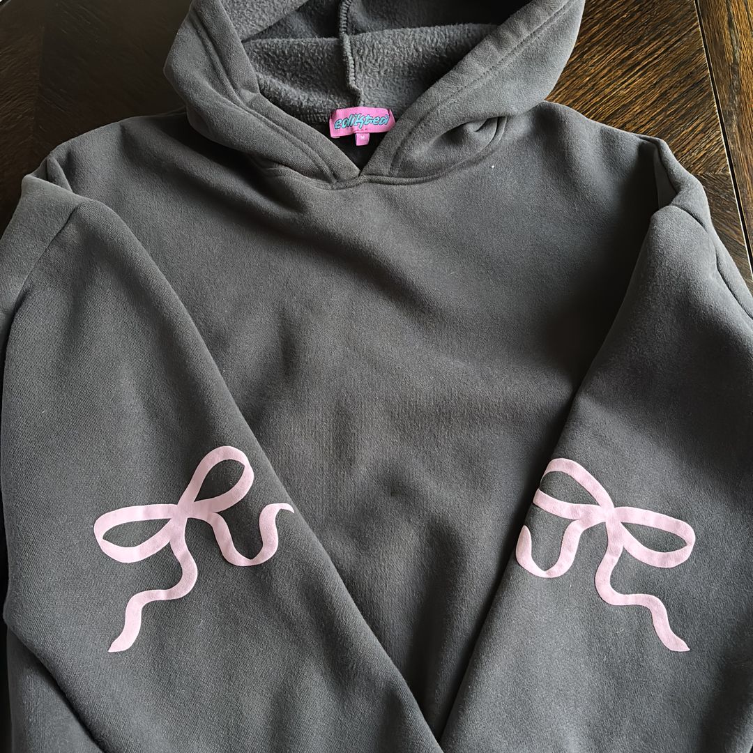 Trendy pink bow edikted hoodie