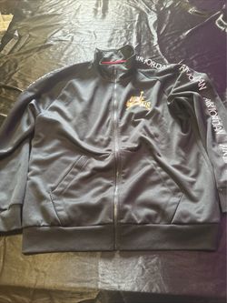 Air Jordan Jumpman Classic Track Jacket Men's L Black Spellout Tricot Nike