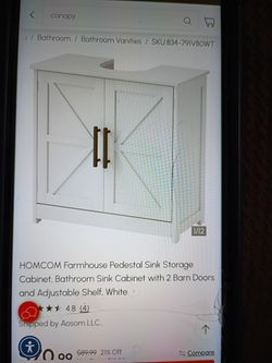 Pedestal sink storage cabinet