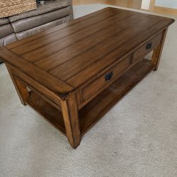 Solid Wood Coffee Table (50” L x 28” W x 20” Tall)