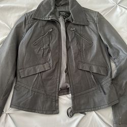 Wilson’s Leather Gray Jacket Xs W Zipper