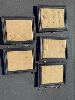 Black Burlap Display Frames – Set of 5