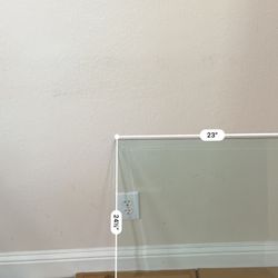 Square Tempered Glass Table Top - 24.5" x 23"