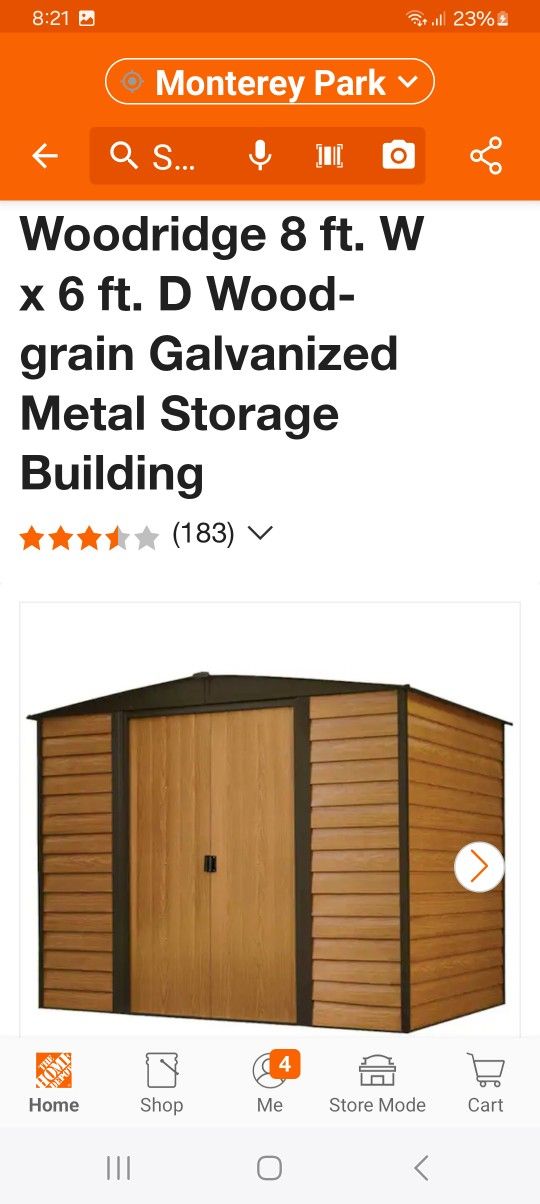 Metal Shed 8x6 $200