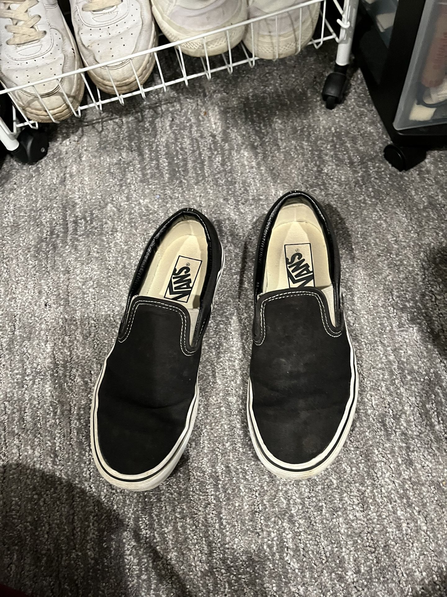 Black And White Slip On Vans