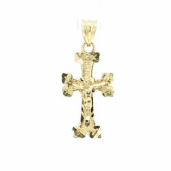 Men’s or Women’s 10k Yellow Gold 1.25” Inch Crucifix Cross Pendant for Necklace GP3062877