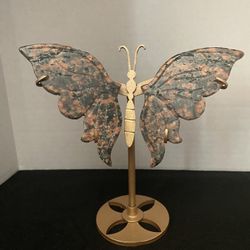 Plum Jasper Crystal Butterfly Wings