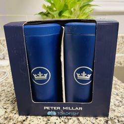 Toadfish Non-tipping Can Cooler Navy Blue Peter Millar NIB Pair golf