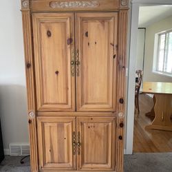 Beautiful Solid Wood Entertainment Center 