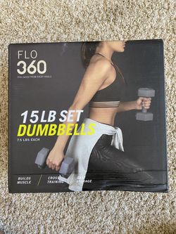 Flo 360 Dumbbells 15 LB Set (Two Grey 7.5lb each)