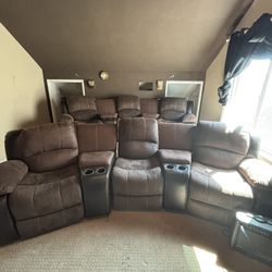 Theater Recliners  , 2 Rows Of 3