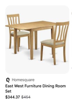 EastWest Oak Finish Dining Set