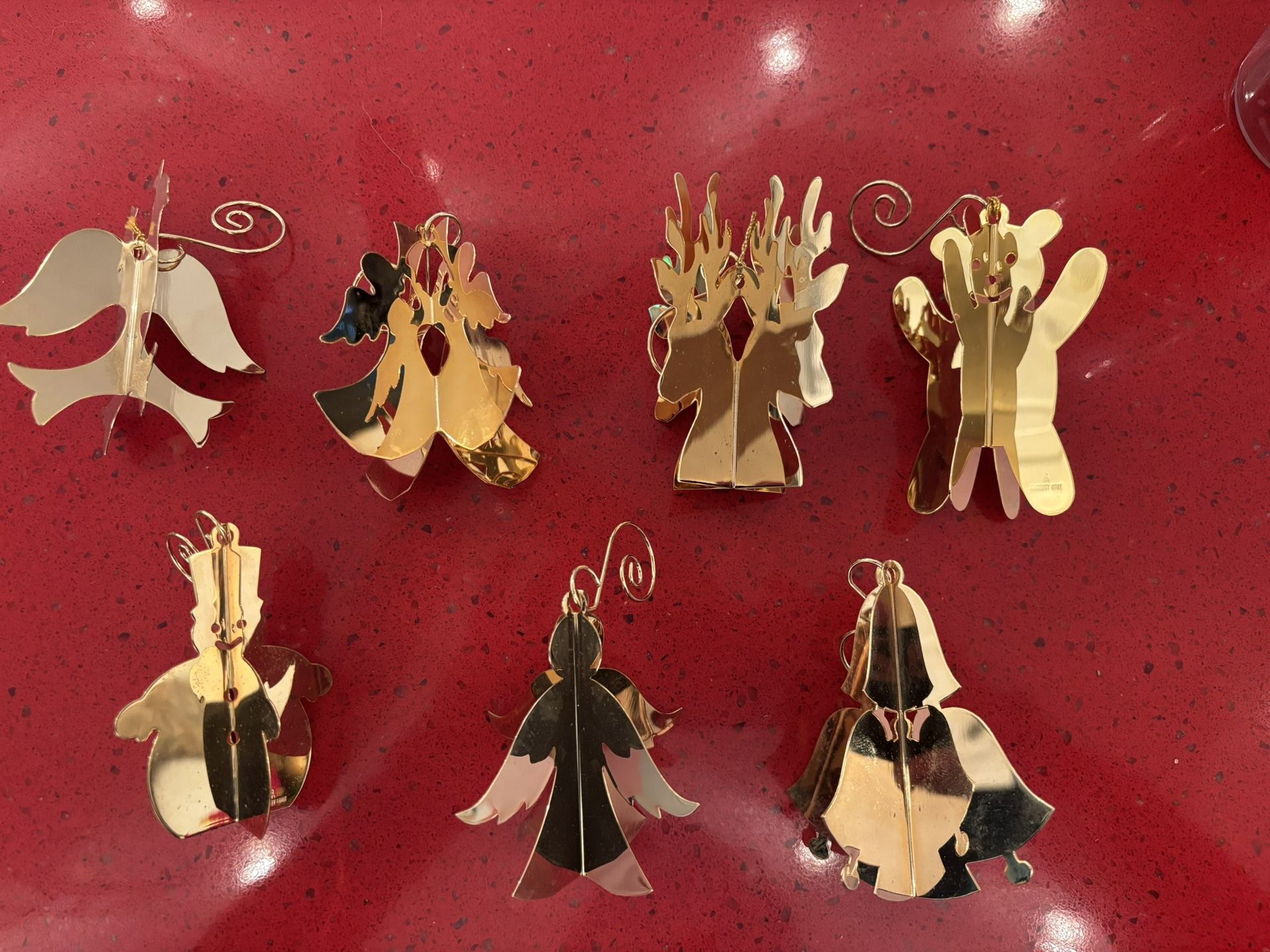Second Set Of Vintage 1977 Danberry Mint Gold Christmas Ornaments