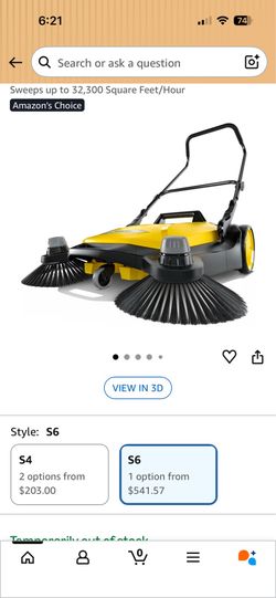 S6 Sweeps up to 32,300 Square Feet/Hour