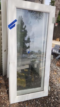 Glass framed French doors 34½ W x 74½ L