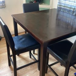 Wooden Table With (3) Chairs 