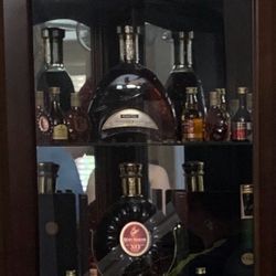 Wine Cabinet with Glass Racks Coffee Bar Cabinet With LED Lights