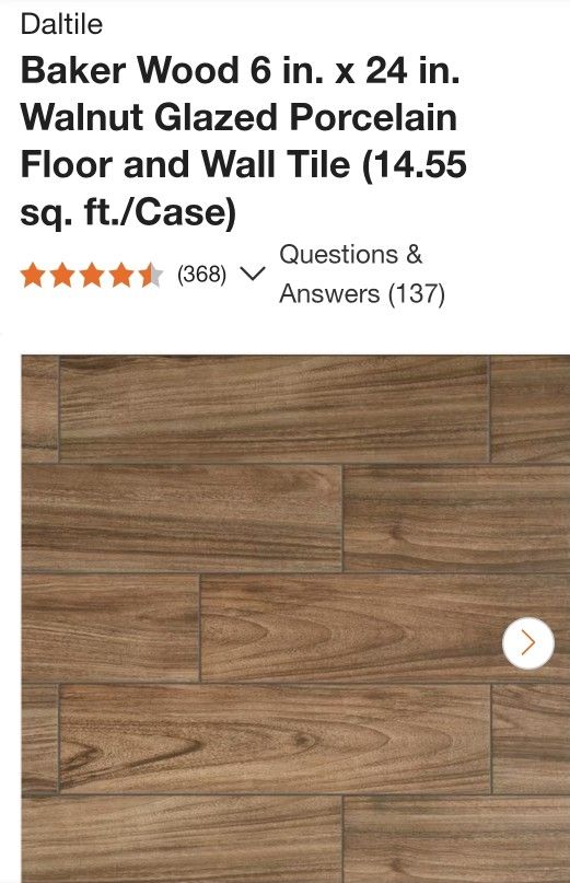 Baker Wood Walnut Porcelain Tile Aprox 230sqf