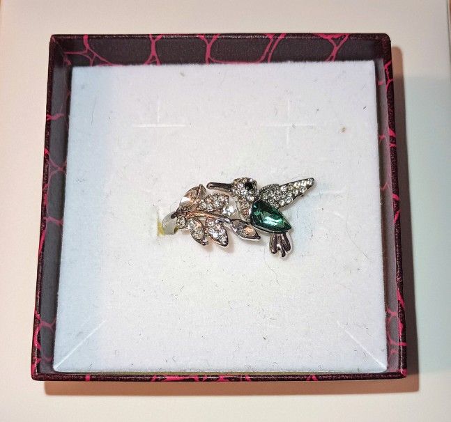 Silver Tone Hummingbird Ring